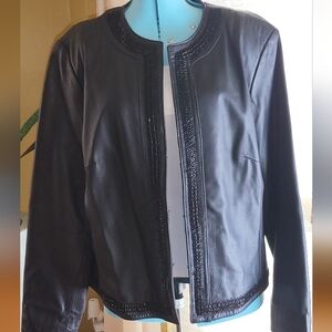 Chico's Black Leather Jacket